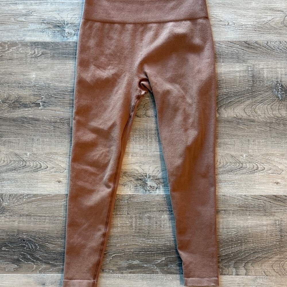 Everlane ribbed Brown Leggings sz m/l
